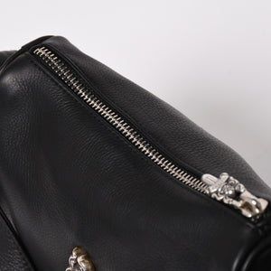 新品未使用 CHROME HEARTS クロムハーツ レザー チキンナゲット ワンショルダーバッグ ブラック シルバー金具 中古 4a003117