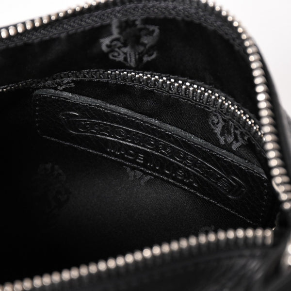 新品未使用 CHROME HEARTS クロムハーツ レザー チキンナゲット ワンショルダーバッグ ブラック シルバー金具 中古 4a003117