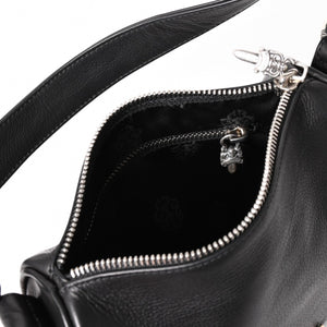 新品未使用 CHROME HEARTS クロムハーツ レザー チキンナゲット ワンショルダーバッグ ブラック シルバー金具 中古 4a003117