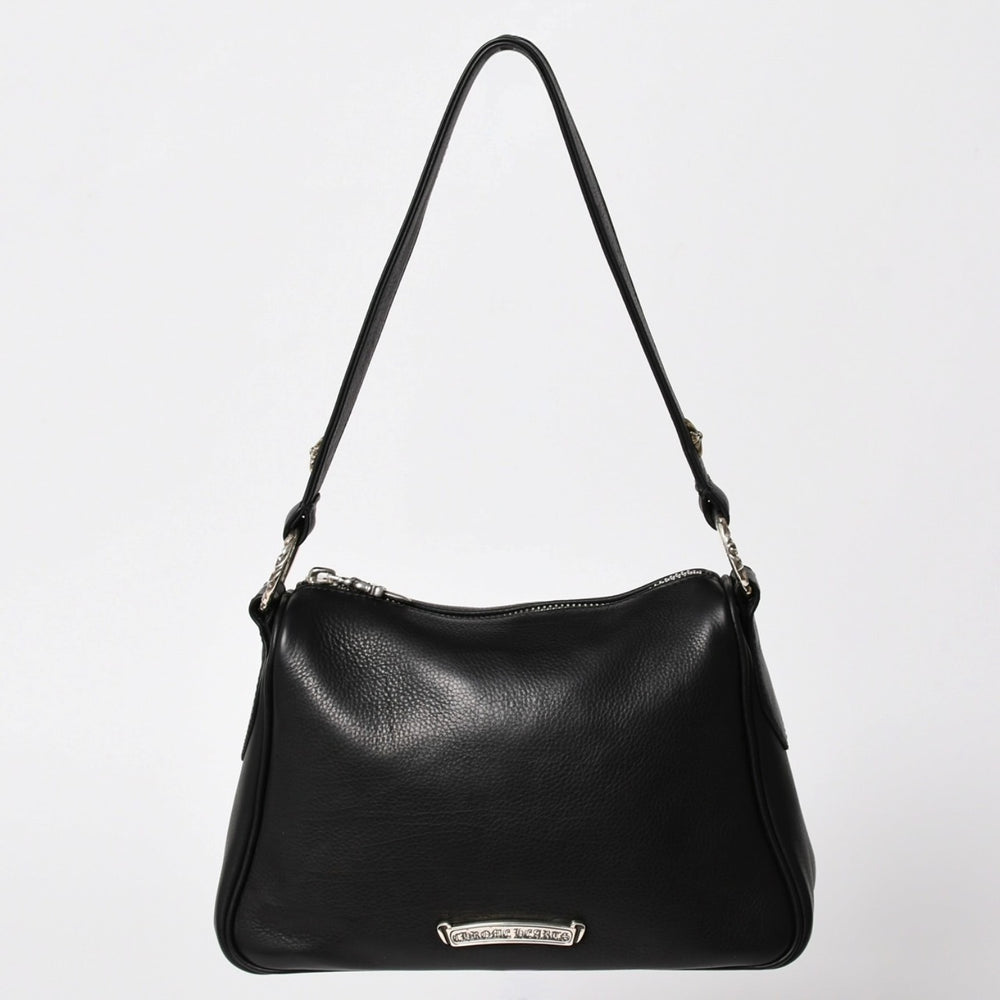 New and unused CHROME HEARTS Leather Chicken Nugget One Shoulder Bag Black Silver Hardware Used 4a003117
