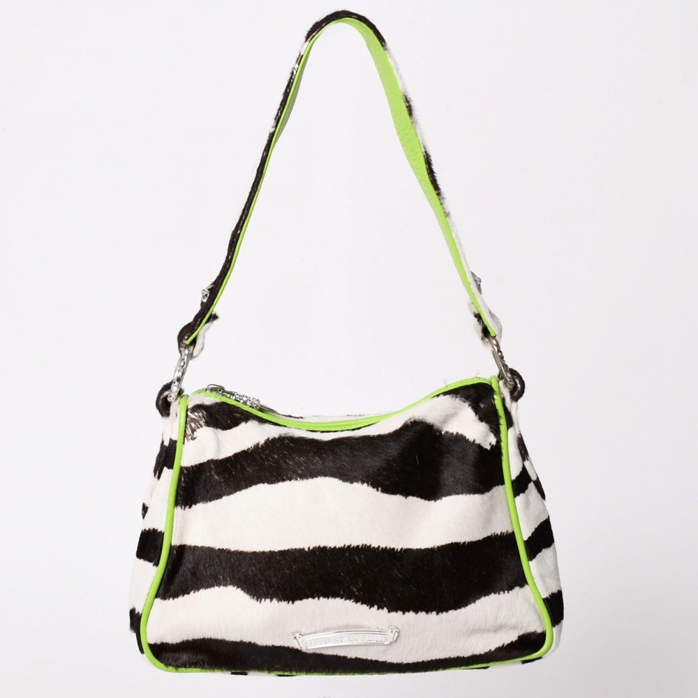Like new CHROME HEARTS Pony Hair Chicken Nugget One Shoulder Bag Zebra Dagger Haraco Silver Hardware Used 4a003119