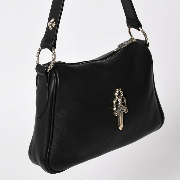 新品未使用 CHROME HEARTS クロムハーツ レザー チキンナゲット ワンショルダーバッグ ブラック シルバー金具 中古 4a003117