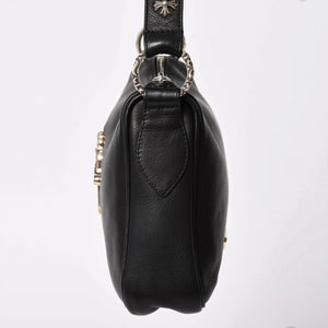 新品未使用 CHROME HEARTS クロムハーツ レザー チキンナゲット ワンショルダーバッグ ブラック シルバー金具 中古 4a003117