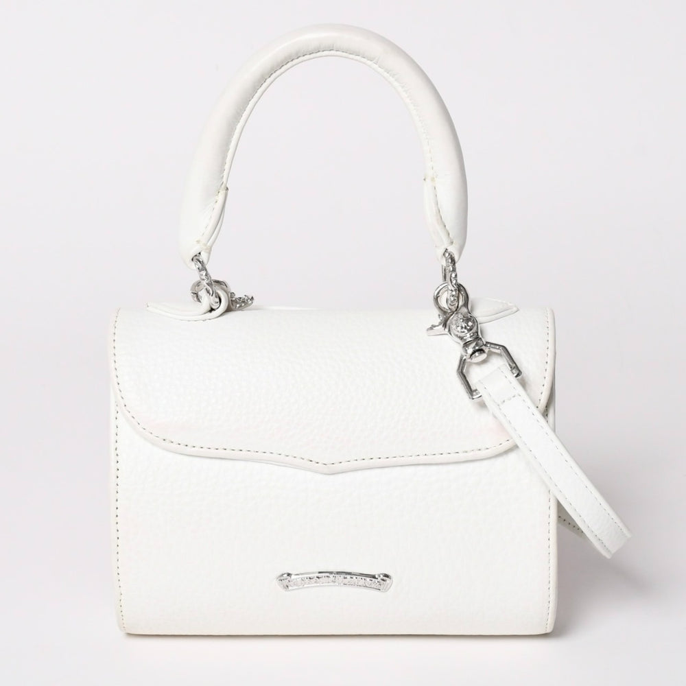 極美品 CHROME HEARTS クロムハーツ ドッグアダムス CHクロス 2WAYバッグ ダガージップ レザー シルバ−925 ホワイト 中古 4a003115