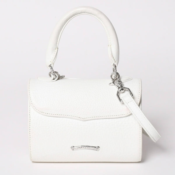 極美品 CHROME HEARTS クロムハーツ ドッグアダムス CHクロス 2WAYバッグ ダガージップ レザー シルバ−925 ホワイト 中古 4a003115