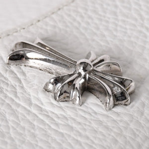 極美品 CHROME HEARTS クロムハーツ ドッグアダムス CHクロス 2WAYバッグ ダガージップ レザー シルバ−925 ホワイト 中古 4a003115
