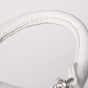 極美品 CHROME HEARTS クロムハーツ ドッグアダムス CHクロス 2WAYバッグ ダガージップ レザー シルバ−925 ホワイト 中古 4a003115