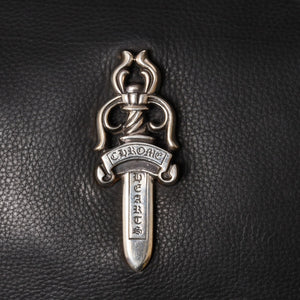 新品未使用 CHROME HEARTS クロムハーツ レザー チキンナゲット ワンショルダーバッグ ブラック シルバー金具 中古 4a003117