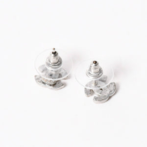 極美品 CHANEL シャネル ココマーク ピアス 重量約1.58g 06A刻印 ラインストーン メタル シルバー クリア 両耳用 中古 4a003135
