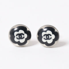 極美品 CHANEL シャネル ココマーク イヤリング 重量約3.91g 04S刻印 ボタン フラワー カメリア クリア 樹脂系 中古 4a003128