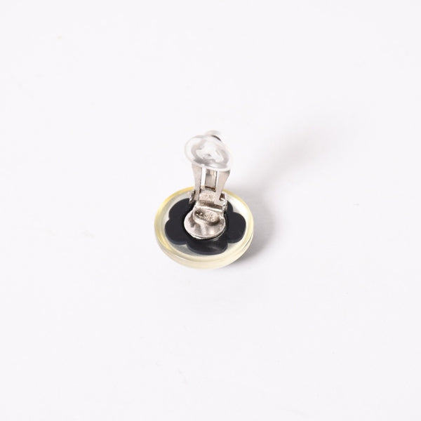 極美品 CHANEL シャネル ココマーク イヤリング 重量約3.91g 04S刻印 ボタン フラワー カメリア クリア 樹脂系 中古 4a003128