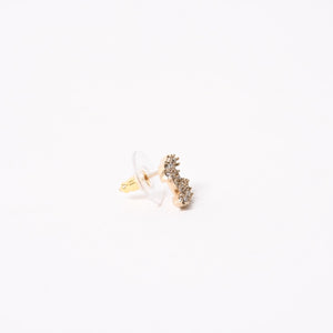Very good condition CHANEL Coco mark earrings Weight approx. 2.61g Engraved unclear Rhinestone Metal GP Clear Gold For both ears Used 4a003134