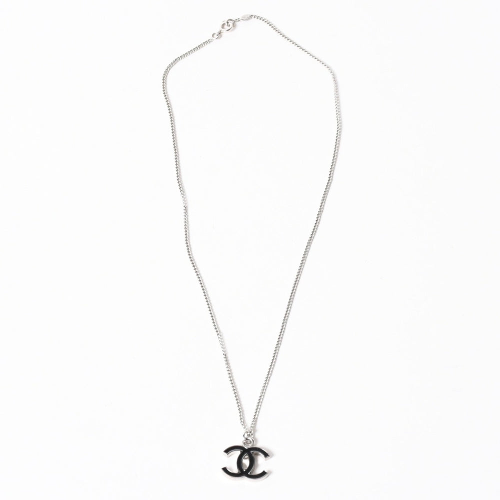 CHANEL シャネル ココマーク ネックレス 重量約5.11g 06V刻印 全長約43cm メタル シルバー ブラック 美品 中古 4a003146