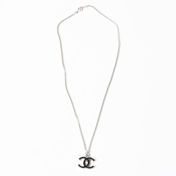 CHANEL シャネル ココマーク ネックレス 重量約5.11g 06V刻印 全長約43cm メタル シルバー ブラック 美品 中古 4a003146