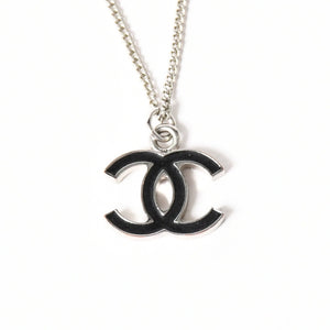 CHANEL シャネル ココマーク ネックレス 重量約5.11g 06V刻印 全長約43cm メタル シルバー ブラック 美品 中古 4a003146