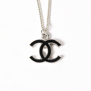 CHANEL シャネル ココマーク ネックレス 重量約5.11g 06V刻印 全長約43cm メタル シルバー ブラック 美品 中古 4a003146
