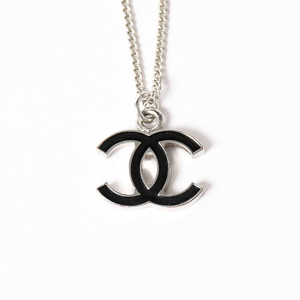 CHANEL シャネル ココマーク ネックレス 重量約5.11g 06V刻印 全長約43cm メタル シルバー ブラック 美品 中古 4a003146