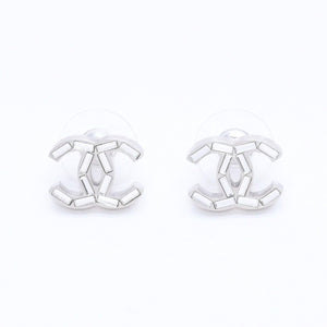 CHANEL シャネル ココマーク ピアス 重量約3.99g B11P刻印 ラインストーン メタル シルバー クリア 両耳用 美品 中古 4a003144