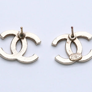 CHANEL Cocomark earrings Weight approx. 2.82g A13C engraved Rhinestone Metal GP Gold Clear For both ears Good condition Used 4a003140