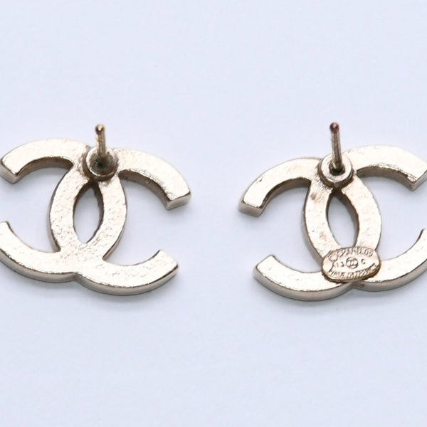 CHANEL Cocomark earrings Weight approx. 2.82g A13C engraved Rhinestone Metal GP Gold Clear For both ears Good condition Used 4a003140