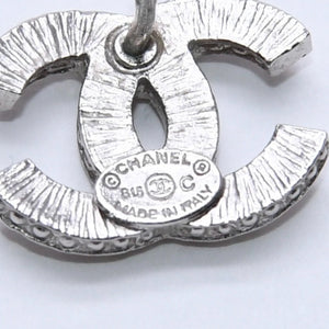 CHANEL シャネル ココマーク ピアス 重量約1.58g B15C刻印 ラインストーン メタル シルバー クリア 両耳用 美品 中古 4a003147
