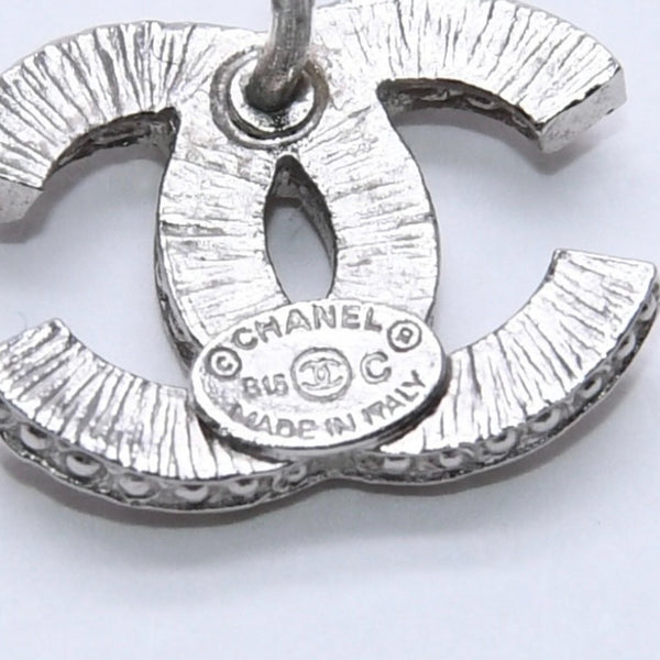 CHANEL シャネル ココマーク ピアス 重量約1.58g B15C刻印 ラインストーン メタル シルバー クリア 両耳用 美品 中古 4a003147