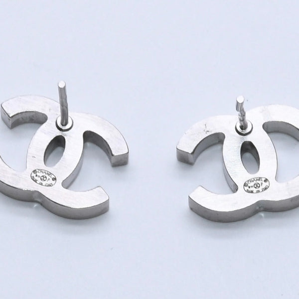 CHANEL シャネル ココマーク ピアス 重量約3.99g B11P刻印 ラインストーン メタル シルバー クリア 両耳用 美品 中古 4a003144