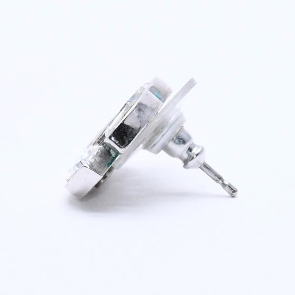 CHANEL Cocomark earrings Weight approx. 4.57g 01P stamp Rhinestone Metal Clear Silver For both ears Good used 4a003123