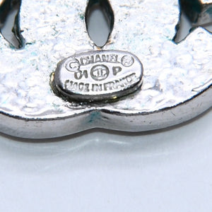CHANEL Cocomark earrings Weight approx. 4.57g 01P stamp Rhinestone Metal Clear Silver For both ears Good used 4a003123