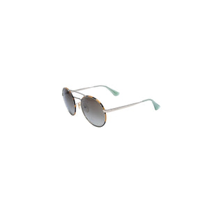 極美品 PRADA プラダ ラウンド型サングラス ハバナ柄 メタルフレーム メガネ アクセサリー アイウェア 54□22 7S0-4K1 SPR51S 中古 4a002968