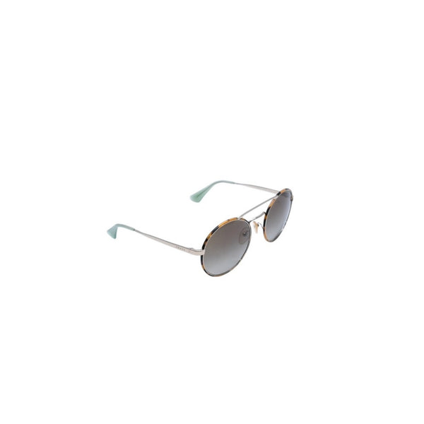 極美品 PRADA プラダ ラウンド型サングラス ハバナ柄 メタルフレーム メガネ アクセサリー アイウェア 54□22 7S0-4K1 SPR51S 中古 4a002968