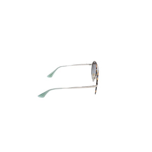 極美品 PRADA プラダ ラウンド型サングラス ハバナ柄 メタルフレーム メガネ アクセサリー アイウェア 54□22 7S0-4K1 SPR51S 中古 4a002968