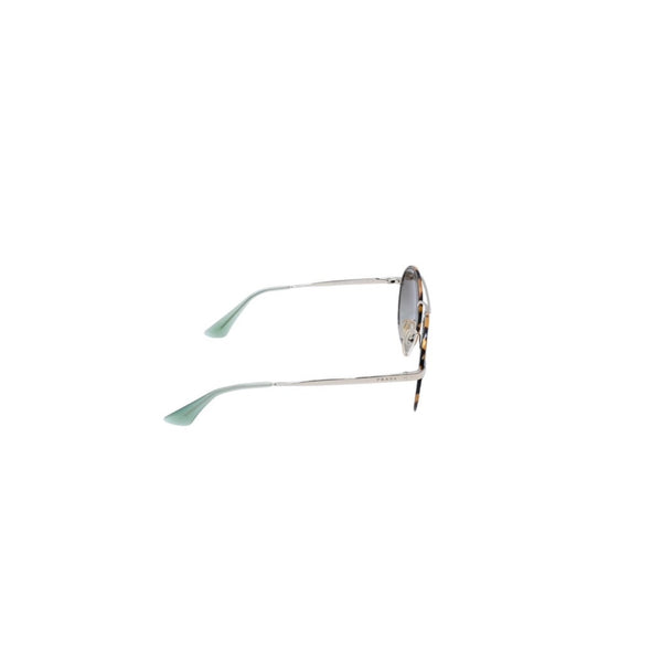 極美品 PRADA プラダ ラウンド型サングラス ハバナ柄 メタルフレーム メガネ アクセサリー アイウェア 54□22 7S0-4K1 SPR51S 中古 4a002968