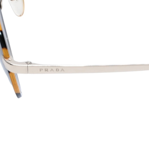極美品 PRADA プラダ ラウンド型サングラス ハバナ柄 メタルフレーム メガネ アクセサリー アイウェア 54□22 7S0-4K1 SPR51S 中古 4a002968