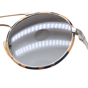 極美品 PRADA プラダ ラウンド型サングラス ハバナ柄 メタルフレーム メガネ アクセサリー アイウェア 54□22 7S0-4K1 SPR51S 中古 4a002968