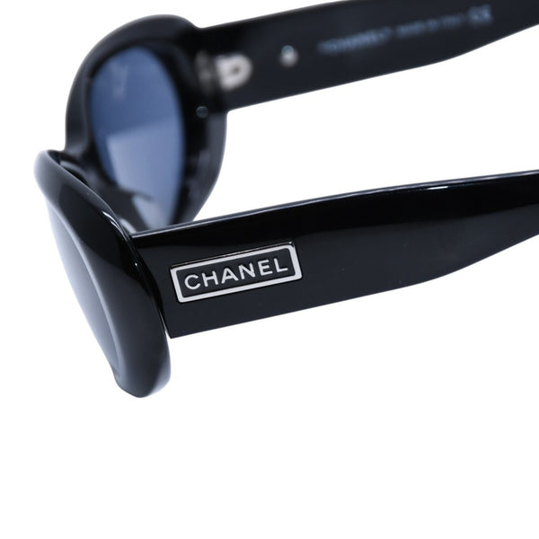 極美品 CHANEL シャネル オバール型シェイプサングラス ブラックフレーム シャネルロゴ メガネ アイウェア 5119 中古 4a002965