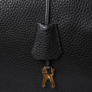 Very Good Condition HERMES Hautacroix 40 Handbag Fjord Black ○W Engraved Bronze Hardware Used 4a003174