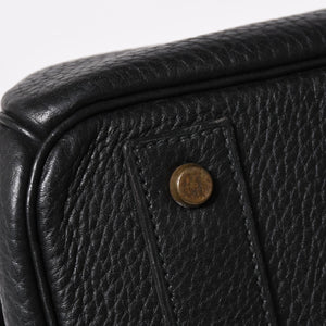 Very Good Condition HERMES Hautacroix 40 Handbag Fjord Black ○W Engraved Bronze Hardware Used 4a003174