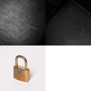 Very Good Condition HERMES Hautacroix 40 Handbag Fjord Black ○W Engraved Bronze Hardware Used 4a003174