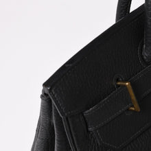 画像をギャラリービューアに読み込む, 極美品 HERMES エルメス オータクロア40 ハンドバッグ フィヨルド ブラック ○W刻印 ブロンズ金具 中古 4a003174