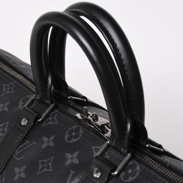 Like new LOUIS VUITTON Keepall Bandouliere 45 Boston bag M40569 Monogram Eclipse Black Used 4a003175
