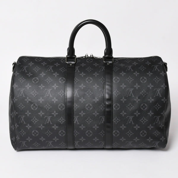 Like new LOUIS VUITTON Keepall Bandouliere 45 Boston bag M40569 Monogram Eclipse Black Used 4a003175