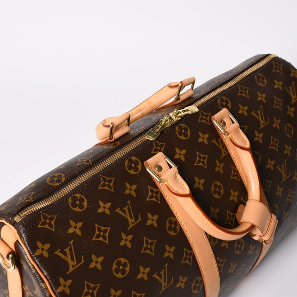 極美品 LOUIS VUITTON ルイヴィトン ボストンバッグ キーポルバンドリエール45 モノグラム M41418 ブラウン ゴールド金具 中古 4a002946