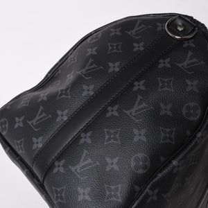 Like new LOUIS VUITTON Keepall Bandouliere 45 Boston bag M40569 Monogram Eclipse Black Used 4a003175