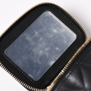 極美品 CHANEL シャネル ミニバニティ チェーンショルダーバッグ ランダム番台 ココマーク ハート キャビアスキン ブラック 中古 4a003088