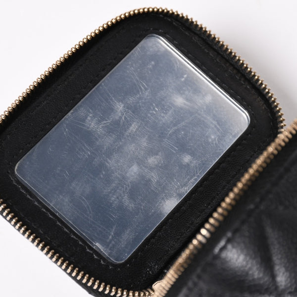 極美品 CHANEL シャネル ミニバニティ チェーンショルダーバッグ ランダム番台 ココマーク ハート キャビアスキン ブラック 中古 4a003088