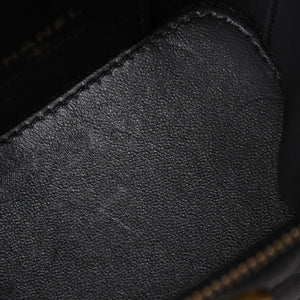 極美品 CHANEL シャネル ミニバニティ チェーンショルダーバッグ ランダム番台 ココマーク ハート キャビアスキン ブラック 中古 4a003088