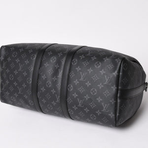 Like new LOUIS VUITTON Keepall Bandouliere 45 Boston bag M40569 Monogram Eclipse Black Used 4a003175