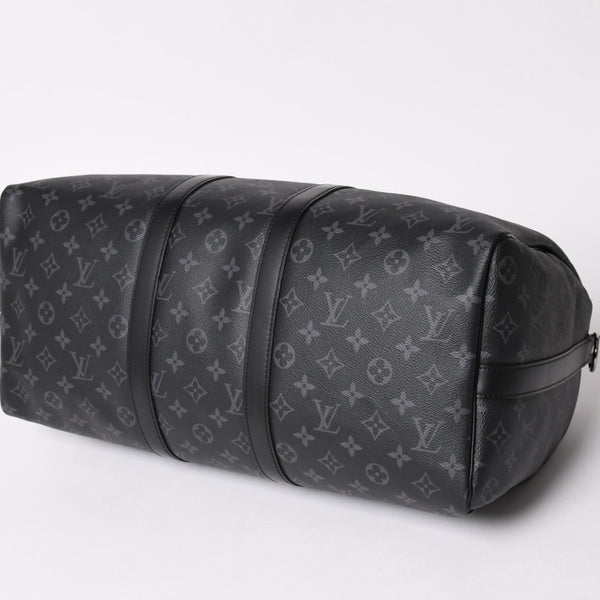 Like new LOUIS VUITTON Keepall Bandouliere 45 Boston bag M40569 Monogram Eclipse Black Used 4a003175