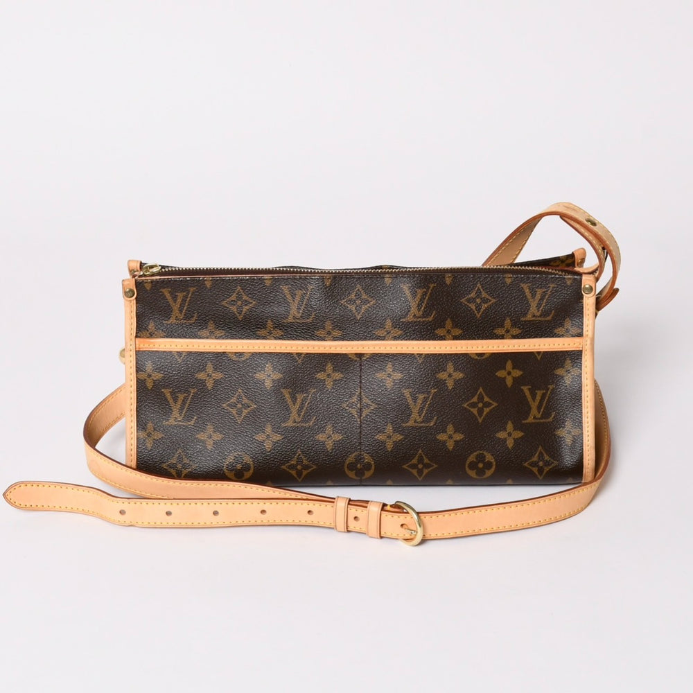 Very Good Condition LOUIS VUITTON Popincourt Long Shoulder Bag M40008 Monogram Brown Leather PVC Gold Hardware Used 4a003178